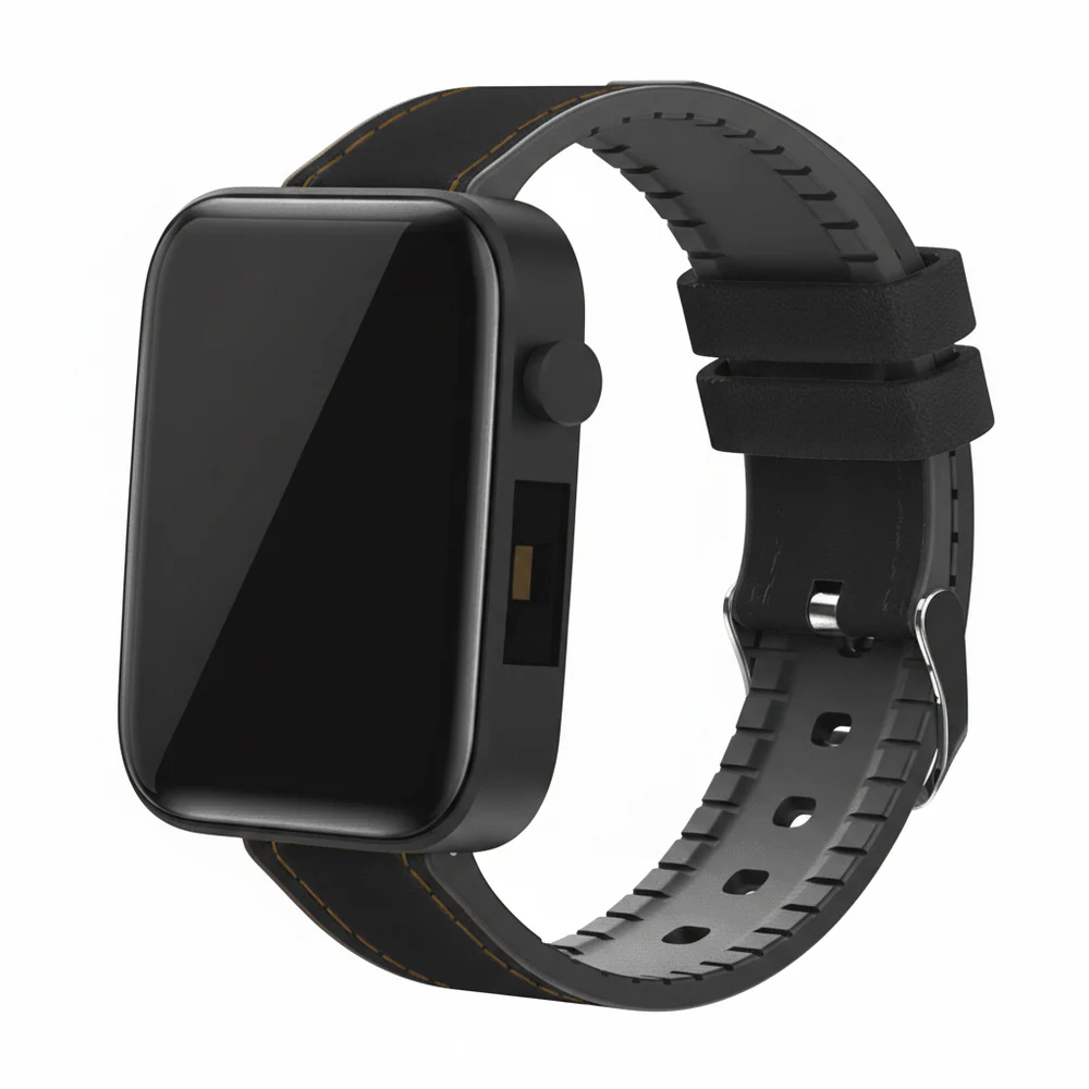 Black Leather Watch Band