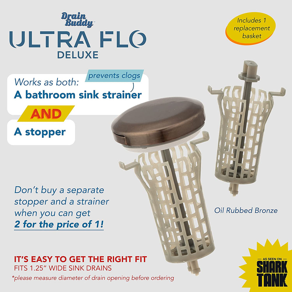 Oil Rubbed Bronze Drain Buddy Ulta Flo Sink Stopper and Strainer.